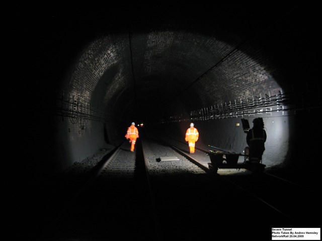 Inside Severn tunnel