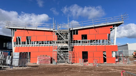 Image showcasing the progress of the construction of the new University of Cumbria's Barrow Campus