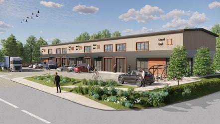 An artist's impression of the industrial units at Beechwood Industrial Estate, in Llandeilo,