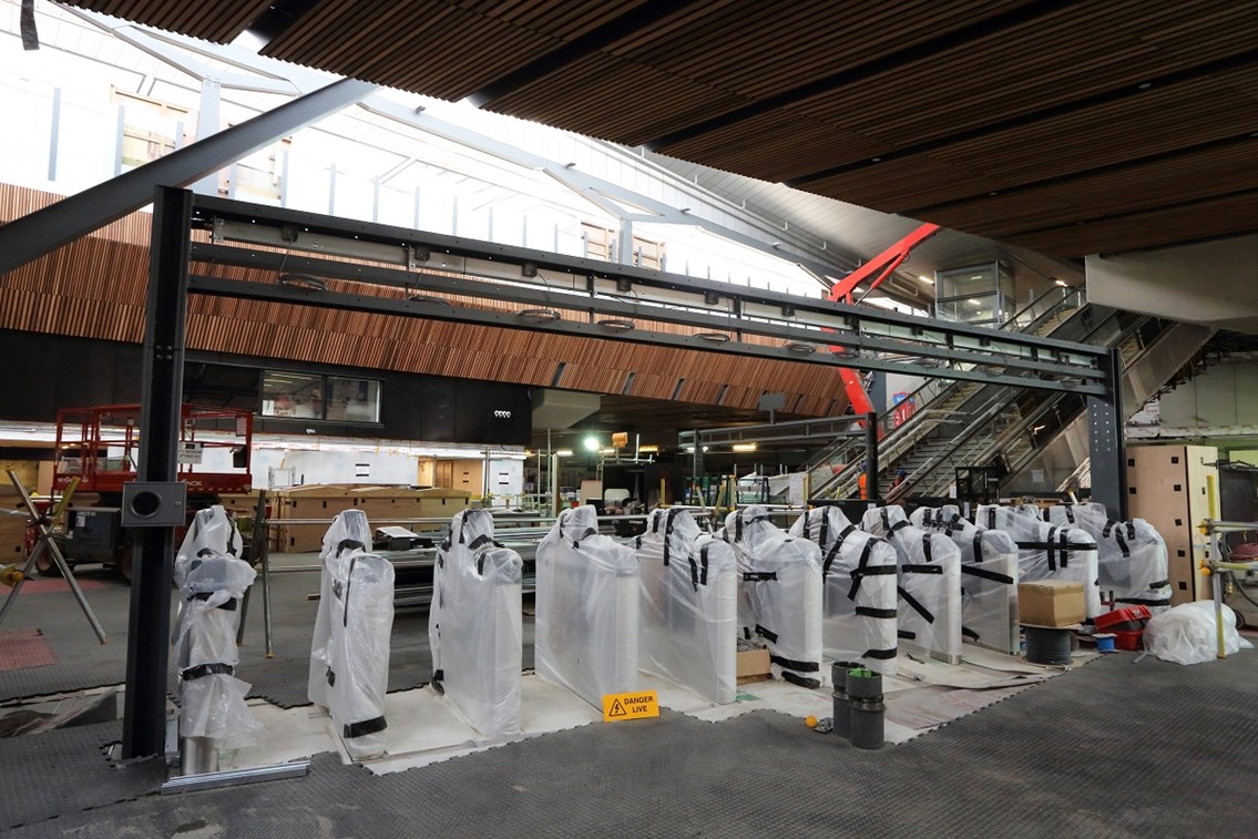 Gate lines: The gate lines are in place in the new London Bridge concourse.