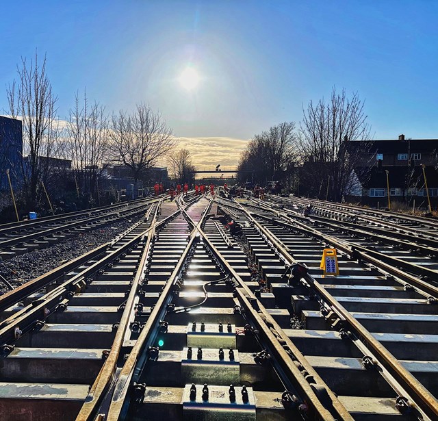 Christmas is coming and Network Rail engineers are ready to unwrap more upgrades for busy Lewisham area of South East London: Parks Bridge Junction, Lewisham awaiting top stone