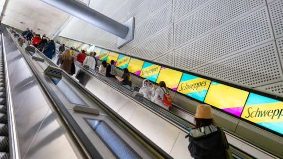 TfL selects Global and JCDecaux to manage its world-leading advertising contracts: TfL Image - Escalator advert