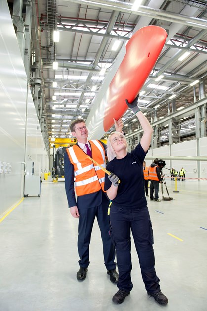 Business and Energy Secretary to see first blade from new world-class Siemens factory: siemens-hull-factory--opening-first-blade-rt-hon-greg-clark-and-fiona-clark.jpg