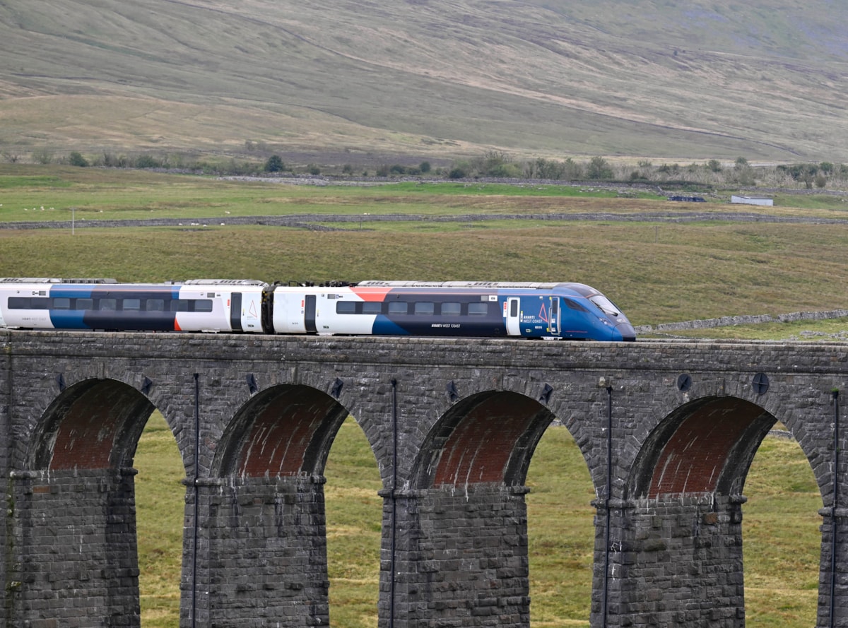 Evero Class 805 at Ribblehead Viaduct during Settle & Carlisle diversion