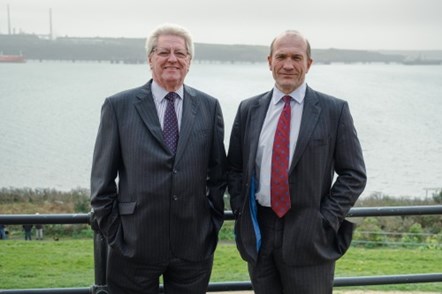 David Simpson a Will Bramble yn Aberdaugleddau