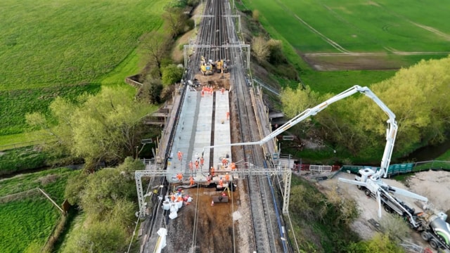 PHOTO Aerial drone photo of Redborough Farm bridge upgrade in Ledburn Easter 2026: PHOTO Aerial drone photo of Redborough Farm bridge upgrade in Ledburn Easter 2026