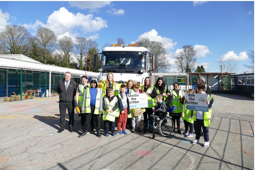 New names for council gritter lorries unveiled: John Jamieson Shellie and Bob Cllr Hayden 