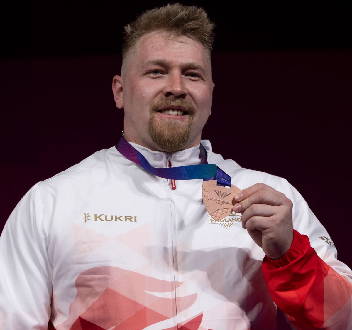 Andy Griffiths with his Commonwealth Games medal