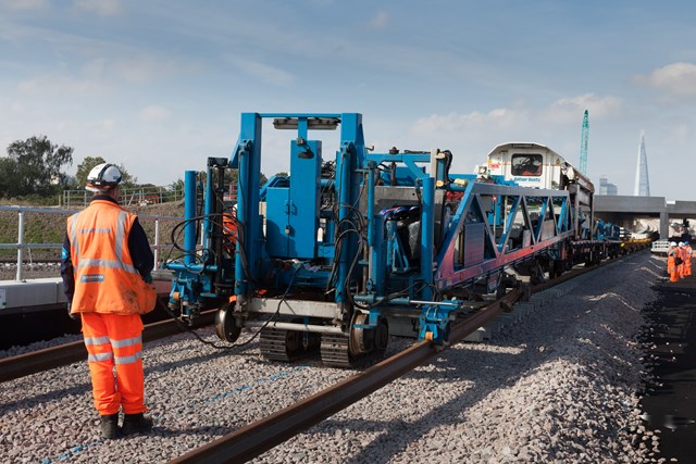 The NTC laying sleepers: The NTC laying sleepers and clipping in the rails