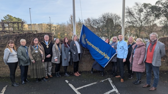 Isle of Wight Council launches 2025 National Apprenticeship Week with flag raising: Apprenticeship week flag raising