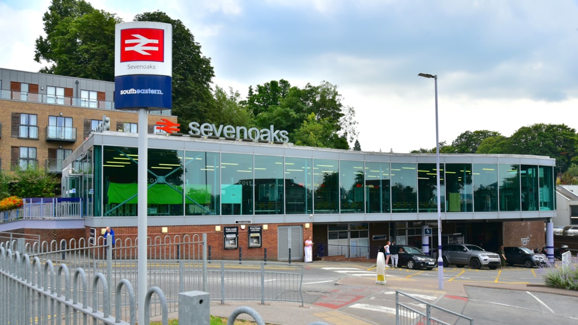 Major upgrade of lifts at Sevenoaks station continues: Sevenoaks station view from car park cropped