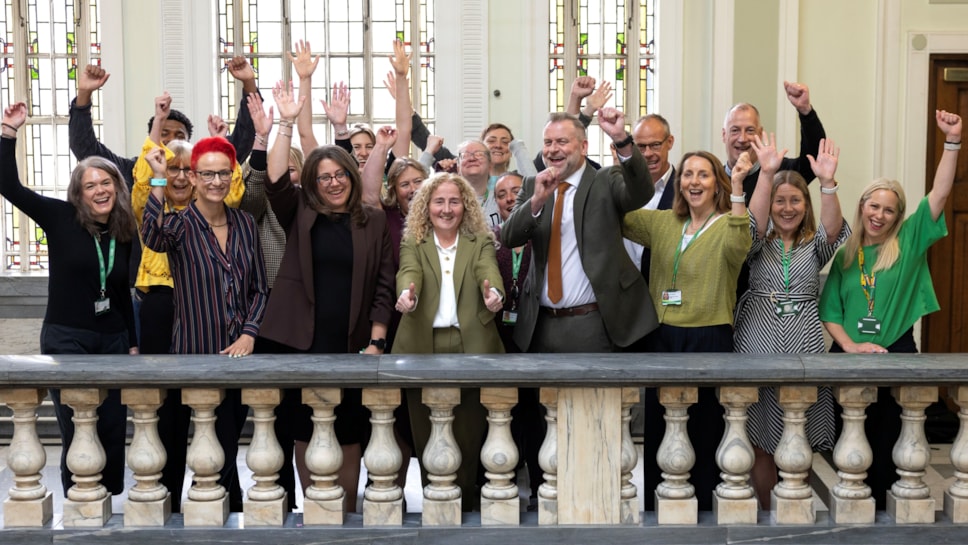 Islington's SEND specialists and council leadership celebrate the inspection findings in Islington Town Hall