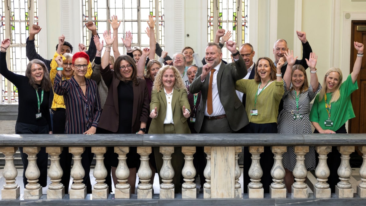 Islington's SEND specialists and council leadership celebrate the inspection findings in Islington Town Hall