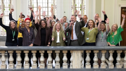 Islington's SEND specialists and council leadership celebrate the inspection findings in Islington Town Hall