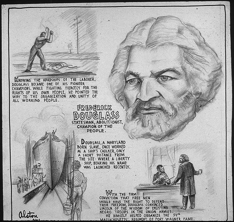 Frederick Douglass: Poster from Office of War Information. Domestic Operations Branch. News Bureau, 1943