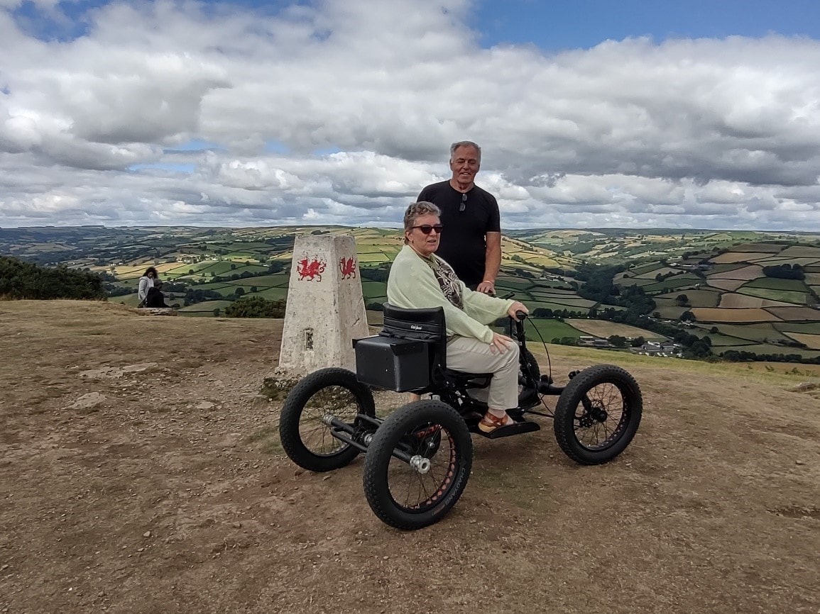 Karen on off-road bike