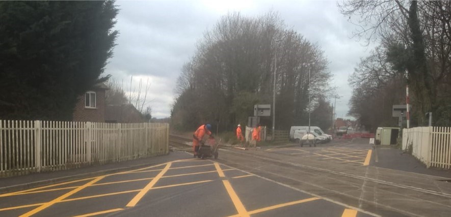 Residents and passengers thanked as level crossing renewal completed in Nantwich: Newcastle Road level crossing-4
