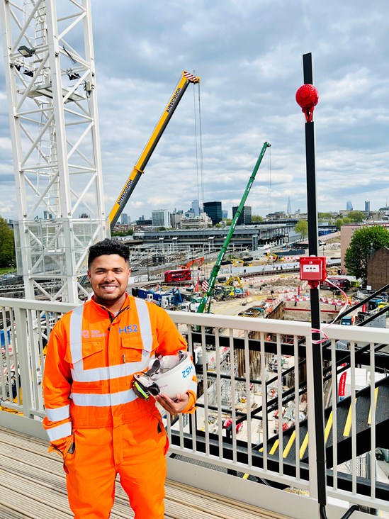 HS2 supports University of East London postgraduates into employment: Aravind is now working as a site engineer on HS2 after successfully completing his work placement