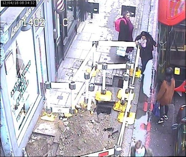 Cadent Gas were fined £40,000 for roadworks that forced people into the carriageway - Copyright Transport for London