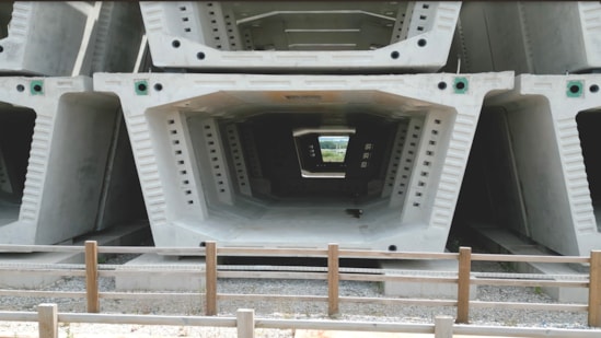 Viaduct segments at the Kingsbury factory near Lea Marston