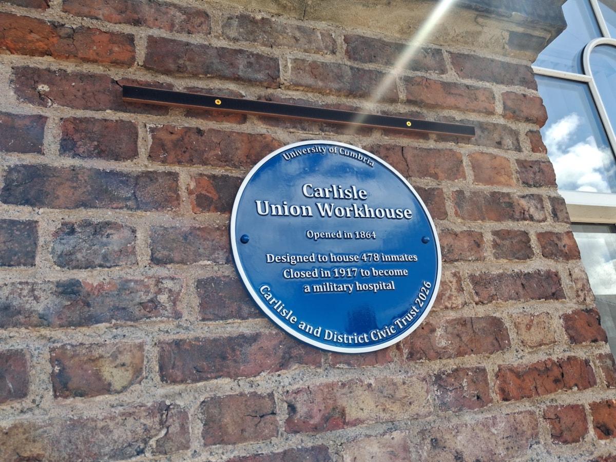 Blue plaque to recognise the history of the Grade II listed Skiddaw building on the Fusehill Street campus in Carlisle, erected by the University of Cumbria in conjunction with the Carlisle and District Civic Trust, on Monday 8 June 2026