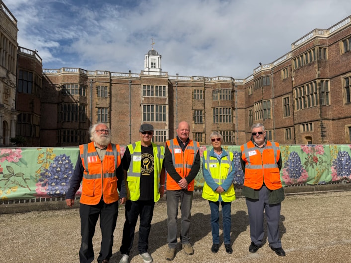 Temple Newsam dig: Members of South Leeds Archaeology (SLA) spent months working at Temple Newsam to try and solve the puzzle of an unknown structure first spotted in a photograph more than 30 years ago.
L-R Jim Jackson, Carl Potter, Phil Jones, Carole Bloom and Mike Turpin.