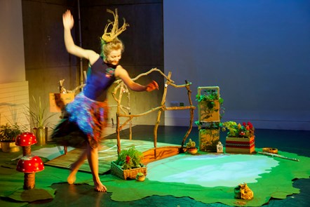 MKastell Glimpsing Air Pockets 1 Christina Liddell dancing amongst the plants, Dress Rehearsal, Dance Base, Edinburgh. Photography Mona Kastell - Copy
