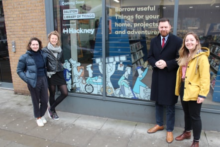 (L to R) Sophie Wyatt (LoT), Rebecca Trevalyan (LoT), Cllr Jon Burke and Emma Shaw (LoT)