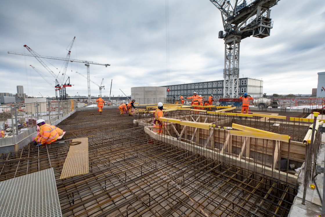 Engineers at Old Oak Common station November 2025