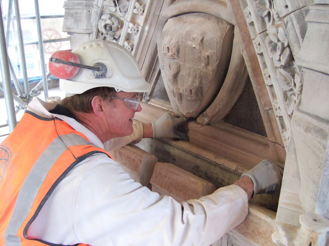 Eleanor Cross Restoration - Charing Cross_2: A ten-month project to repair the 145 year-old, Grade II*-listed Eleanor Cross on the forecourt of Charing Cross station has been completed, preserving the historic landmark for future generations.