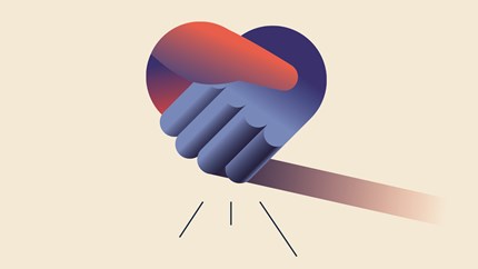 Nationwide raises charity donations by more than a third to £9.6 million as many struggle: secondary-illus-helping-hand-CMYK