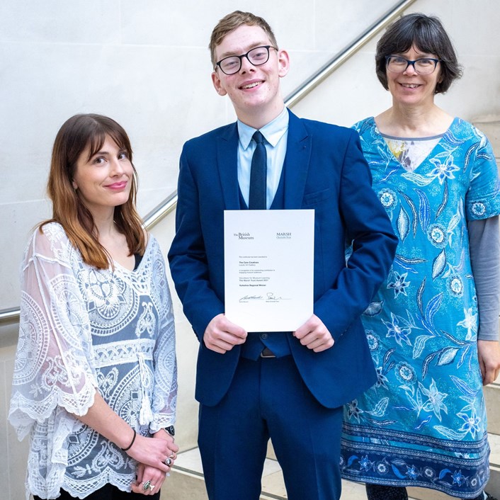 Care Creatives: Nicky Lines, John Farley and Karen Mackie who attended the prestigious awards at the British Museum.