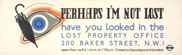 Poster; Perhaps I'm not lost, by Beath (John M Fleming), 1936 (C) TfL from London Transport Museum's collection