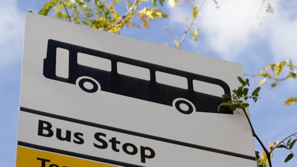 Funding secured to explore new bus operation model in Hertfordshire: Bus stop sign