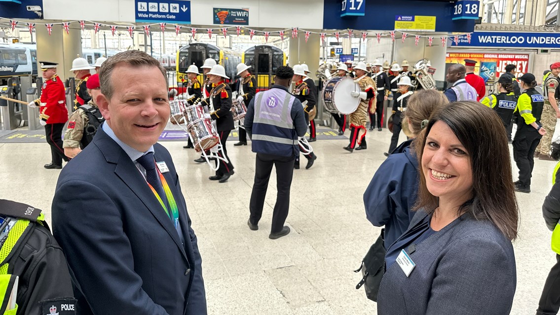 Mark Killick, Network Rail's Wessex route director & Claire Mann, South Western Railway managing director