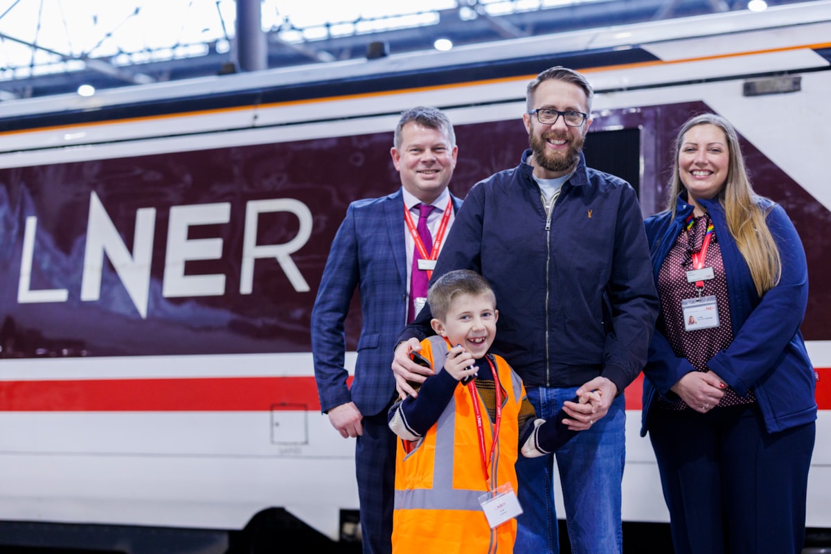 Austin, his dad, and LNER colleagues at Leeds station, LNER