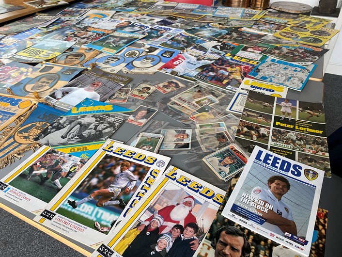LUFC programme donation: A huge collection of LUFC memorabilia was recently handed over to the city’s museums service, where it is now being carefully catalogued and documented as part of a project exploring key moments in Leeds’s unique sporting story.