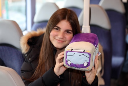 Evie the electric bus soft toys were handed out to the children