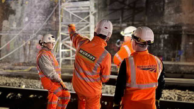 Access All Areas: rare Stockport railway closure to improve wider network: Stockport - Contractor showing work during Greek Street Easter blockade 2025