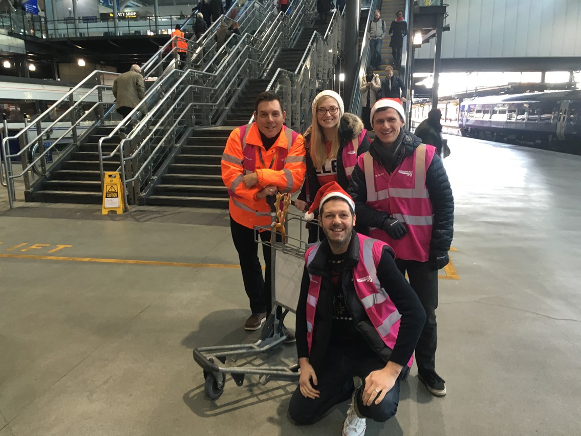 Did you spot this today? Season of goodwill in full swing at Leeds station: Some of the festive fetchers at Leeds station