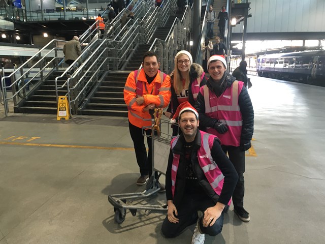 Did you spot this today? Season of goodwill in full swing at Leeds station: Some of the festive fetchers at Leeds station
