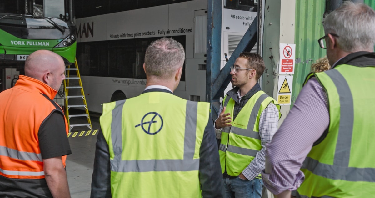 Luke Charters MP meeting with members of the York Pullman engineering and management team