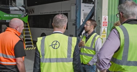 Luke Charters MP meeting with members of the York Pullman engineering and management team