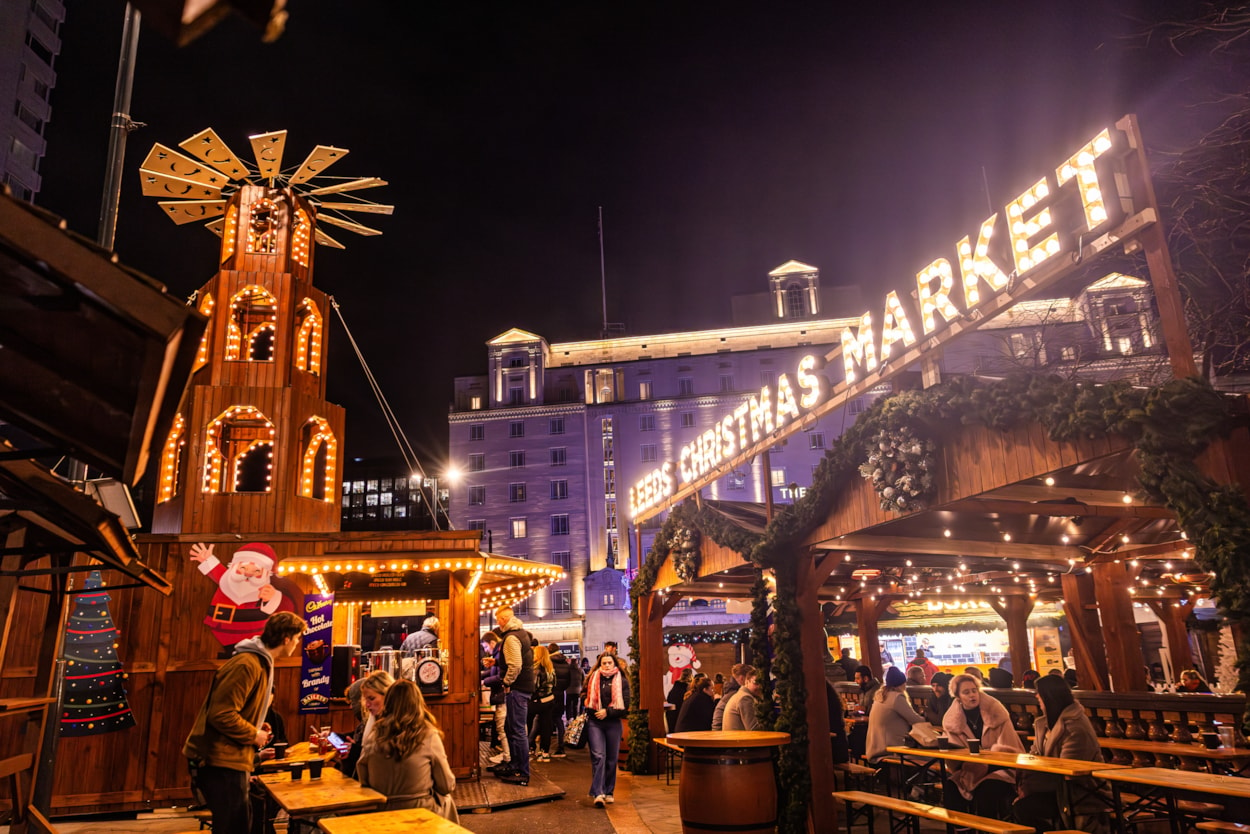 Leeds Christmas market 2024: The Leeds Christmas market on City Square this year. Credit Christopher Heaney North Harbour Productions Ltd for Visit Leeds.