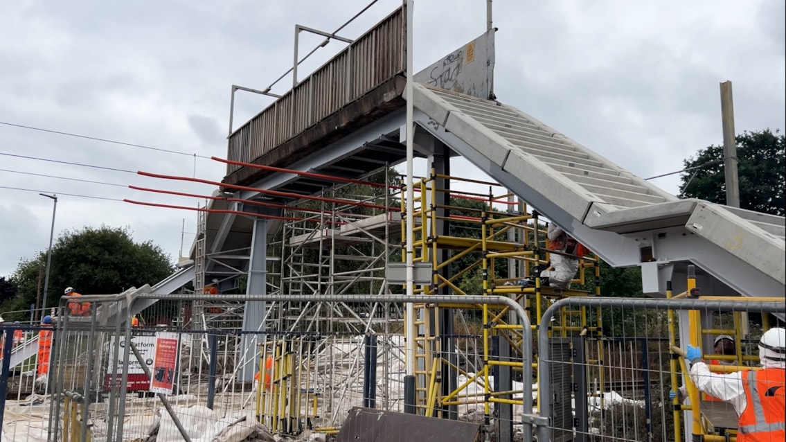 Longport station footbridge improvements August 2025-2