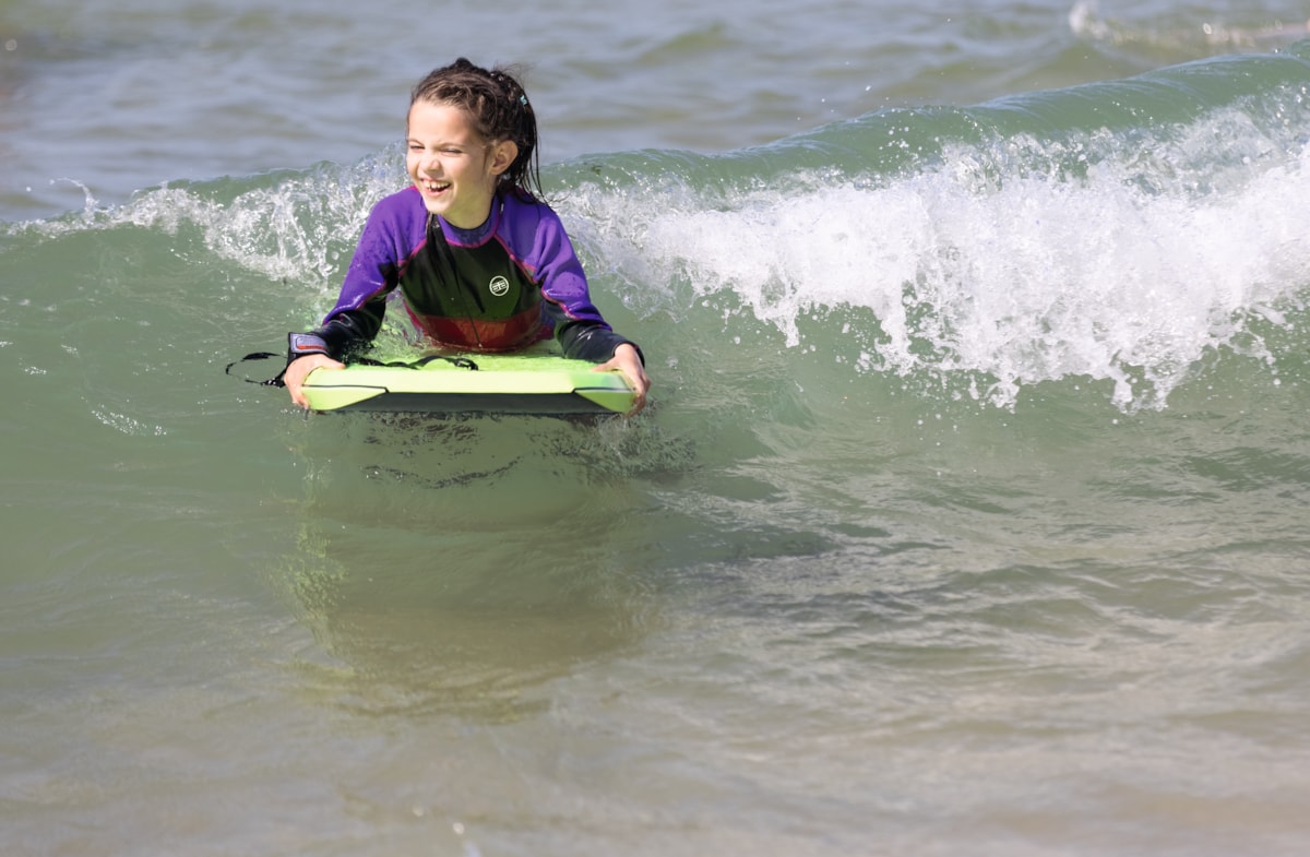 Body boarding at Riviere Sands