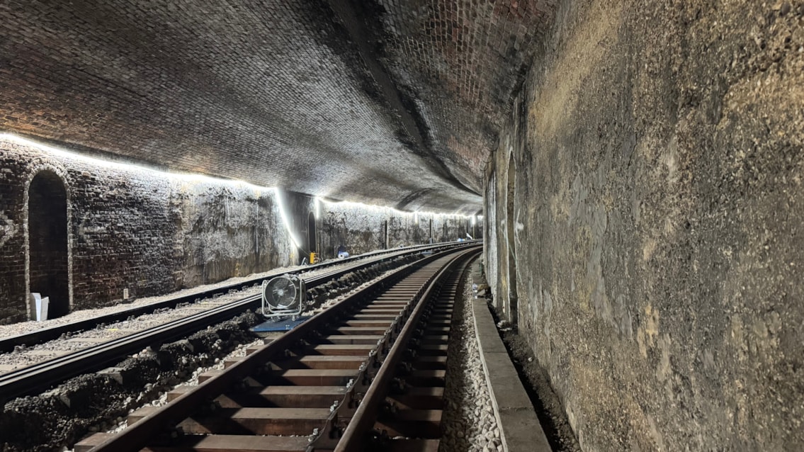 COMPLETED: Full train services resume on the Isle of Wight after £3.5million investment into improving the railway: Ryde Tunnel