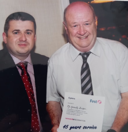 Kenny Beckers receiving his 40 years service award in the early 2000s