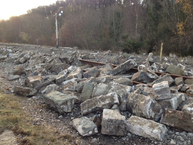 Storm damage near Mostyn on the North Wales coast, December 6