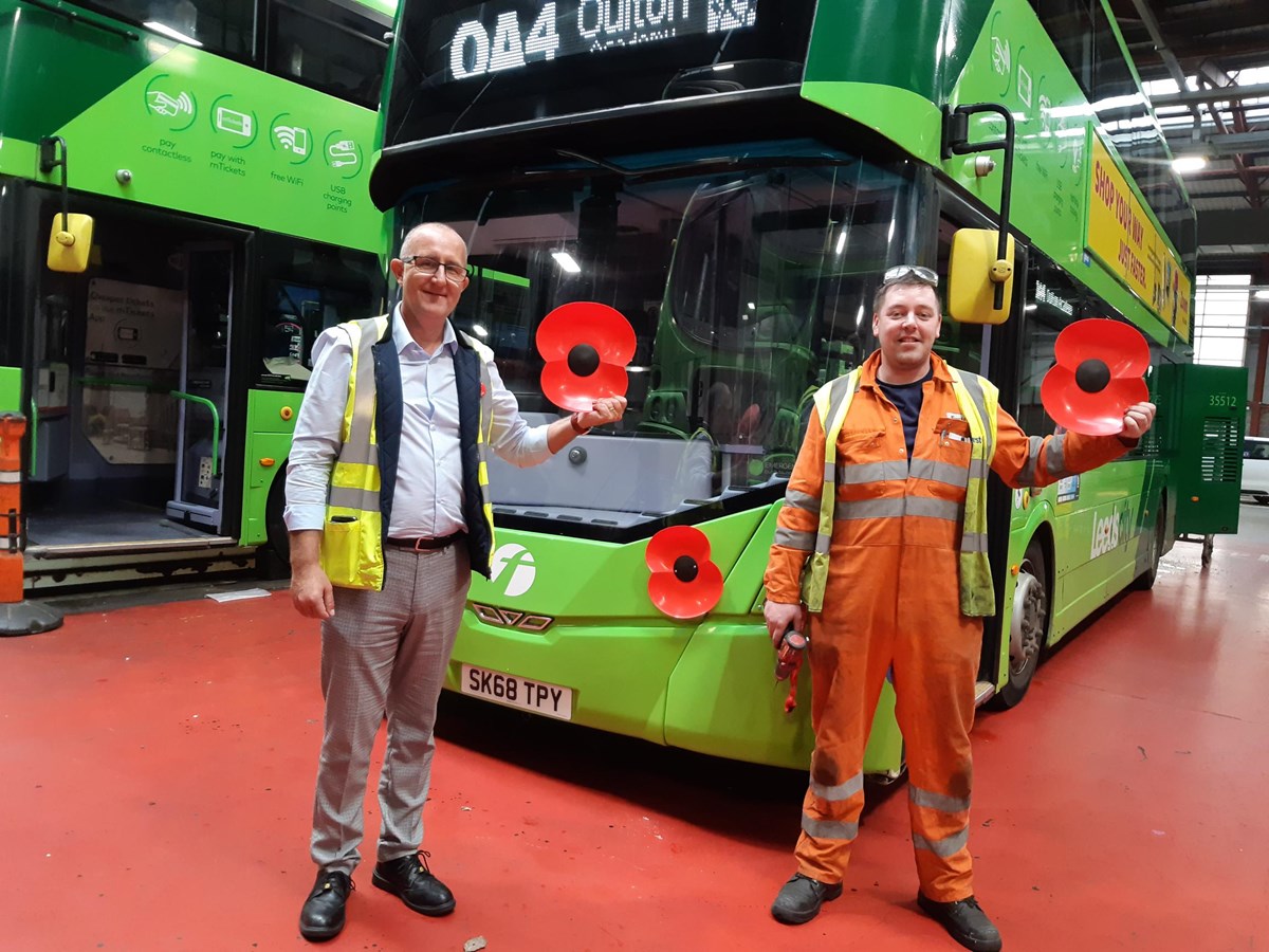 Hunslet Park Leeds depot poppies